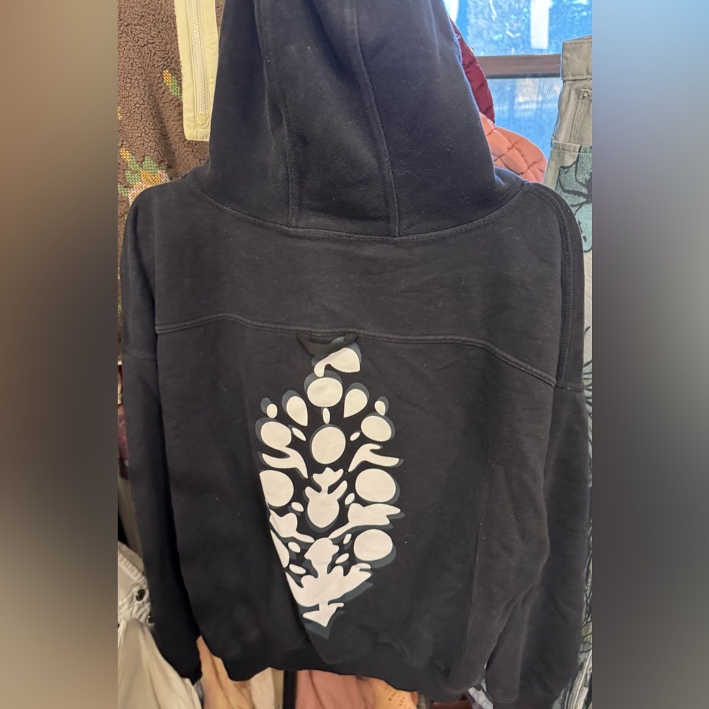 NWOT Free People FP Movement Final Call Buti Logo Hoodie - black white - M *IR* - Picture 9 of 12
